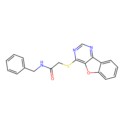 2-(benzofuro[3,2-d]pyrimidin-4-ylthio)-N-benzylacetamide structure