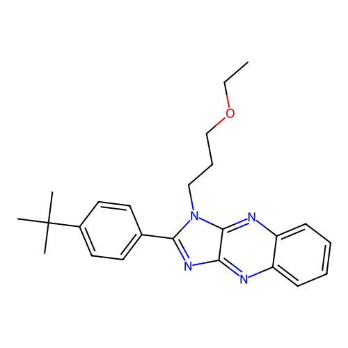2-(4-tert-butylphenyl)-1-(3-ethoxypropyl)-1H-imidazo[4,5-b]quinoxaline structure