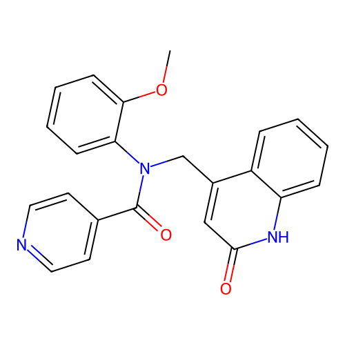 N-[(2-hydroxyquinolin-4-yl)methyl]-N-(2-methoxyphenyl)pyridine-4-carboxamide structure