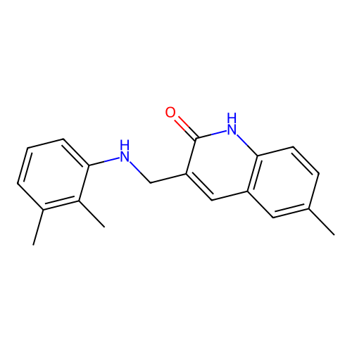 3-{[(2,3-dimethylphenyl)amino]methyl}-6-methylquinolin-2(1H)-one structure