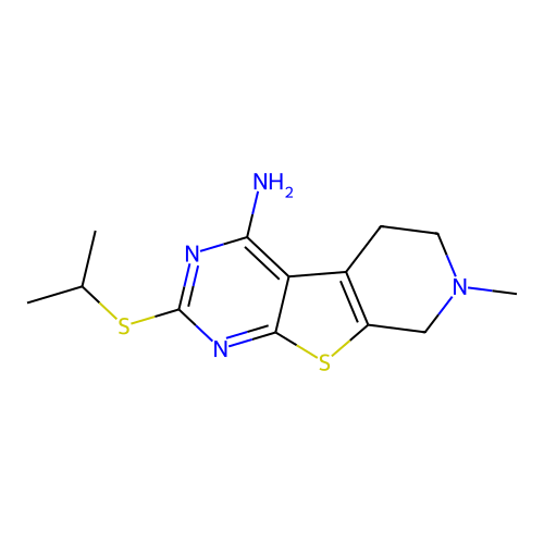 2-(isopropylthio)-7-methyl-5,6,7,8-tetrahydropyrido[4',3':4,5]thieno[2,3-d]pyrimidin-4-amine structure