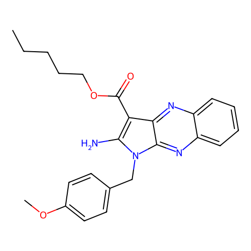 pentyl 2-amino-1-(4-methoxybenzyl)-1H-pyrrolo[2,3-b]quinoxaline-3-carboxylate structure
