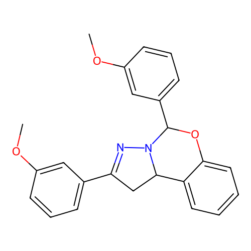 2,5-Bis(3-methoxyphenyl)-1,10b-dihydropyrazolo[1,5-c][1,3]benzoxazine structure
