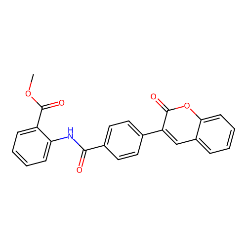 methyl 2-({[4-(2-oxo-2H-chromen-3-yl)phenyl]carbonyl}amino)benzoate structure