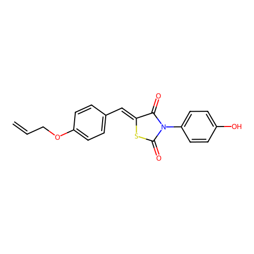 (Z)-5-(4-(allyloxy)benzylidene)-3-(4-hydroxyphenyl)thiazolidine-2,4-dione structure