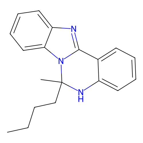 6-Butyl-6-methyl-5,6-dihydrobenzimidazo[1,2-c]quinazoline structure