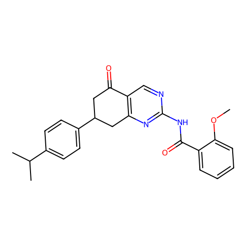 2-methoxy-N-{5-oxo-7-[4-(propan-2-yl)phenyl]-5,6,7,8-tetrahydroquinazolin-2-yl}benzamide structure