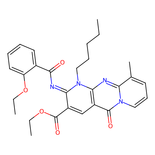 (Z)-ethyl 2-((2-ethoxybenzoyl)imino)-10-methyl-5-oxo-1-pentyl-2,5-dihydro-1H-dipyrido[1,2-a:2',3'-d]pyrimidine-3-carboxylate structure