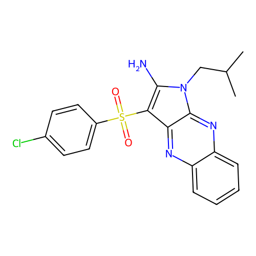 3-((4-chlorophenyl)sulfonyl)-1-isobutyl-1H-pyrrolo[2,3-b]quinoxalin-2-amine structure