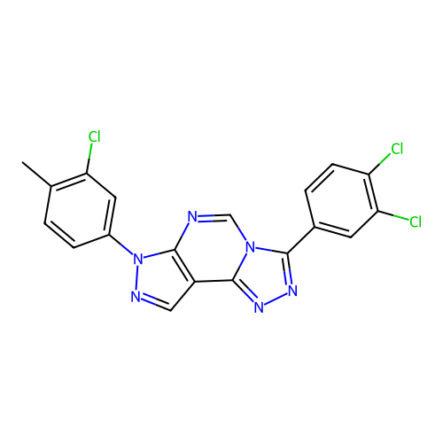 7-(3,4-Dichlorophenyl)-3-(3-chloro-4-methylphenyl)-6-hydropyrazolo[5,4-d]1,2,4-triazolo[4,3-e]pyrimidine structure