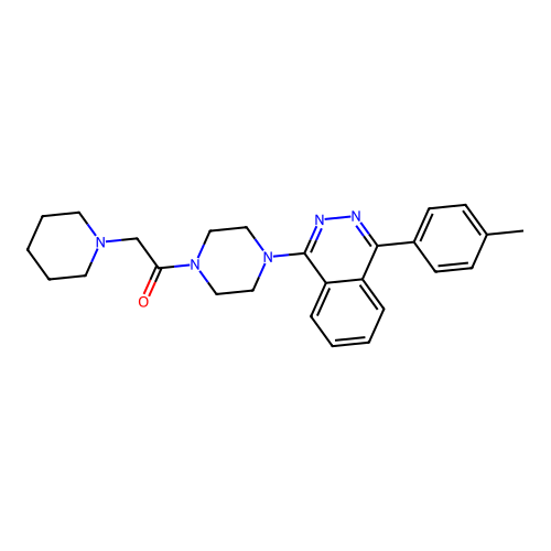 1-[4-[4-(4-methylphenyl)phthalazin-1-yl]piperazin-1-yl]-2-(1-piperidyl)ethanone structure