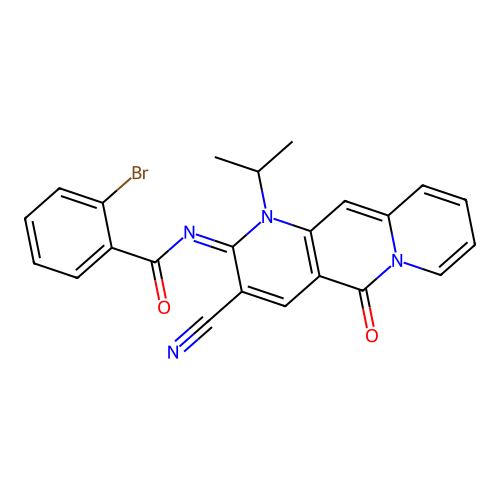2-bromo-N-(3-cyano-5-oxo-1-propan-2-ylpyrido[1,2-g][1,6]naphthyridin-2-ylidene)benzamide structure
