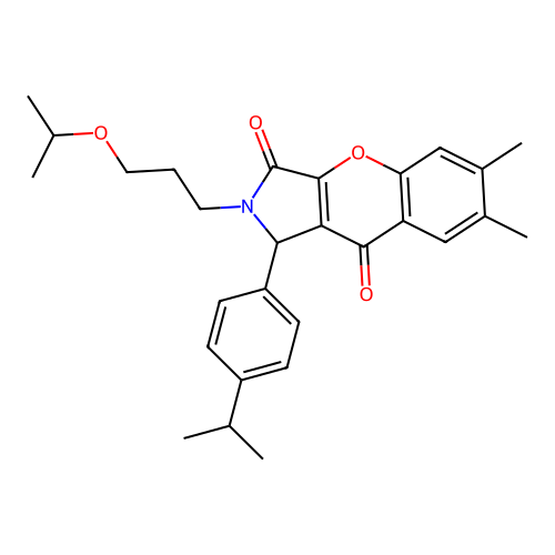 2-(3-isopropoxypropyl)-1-(4-isopropylphenyl)-6,7-dimethyl-1,2-dihydrochromeno[2,3-c]pyrrole-3,9-dione structure
