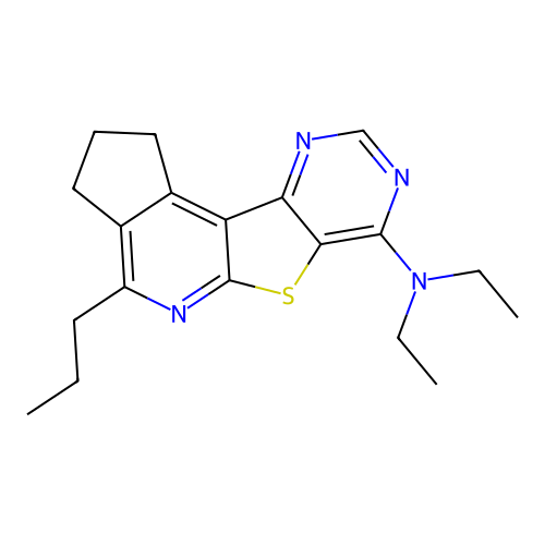 N,N-diethyl-4-propyl-2,3-dihydro-1H-cyclopenta[4',5']pyrido[3',2':4,5]thieno[3,2-d]pyrimidin-7-amine structure