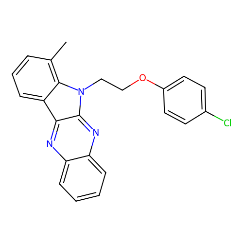6-[2-(4-chlorophenoxy)ethyl]-7-methyl-6H-indolo[2,3-b]quinoxaline structure