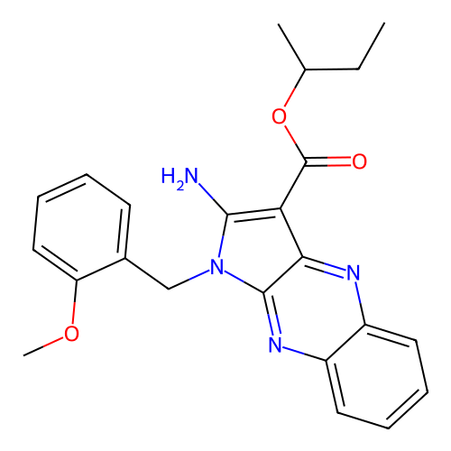 butan-2-yl 2-amino-1-(2-methoxybenzyl)-1H-pyrrolo[2,3-b]quinoxaline-3-carboxylate structure