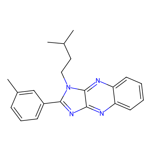 1-(3-methylbutyl)-2-(3-methylphenyl)-1H-imidazo[4,5-b]quinoxaline structure