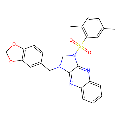 1-(1,3-benzodioxol-5-ylmethyl)-3-(2,5-dimethylphenyl)sulfonyl-2H-imidazo[4,5-b]quinoxaline structure