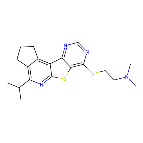 [2-(4-Isopropyl-2,3-dihydro-1H-6-thia-5,8,10-triaza-cyclopenta[c]fluoren-7-ylsulfanyl)-ethyl]-dimethyl-ami ne structure