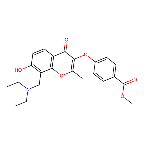methyl 4-({8-[(diethylamino)methyl]-7-hydroxy-2-methyl-4-oxo-4H-chromen-3-yl}oxy)benzoate structure