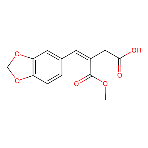 4-(1,3-Benzodioxol-5-yl)-3-methoxycarbonylbut-3-enoic acid structure