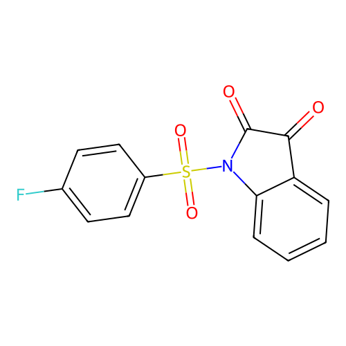 1-[(4-fluorophenyl)sulfonyl]-1H-indole-2,3-dione structure