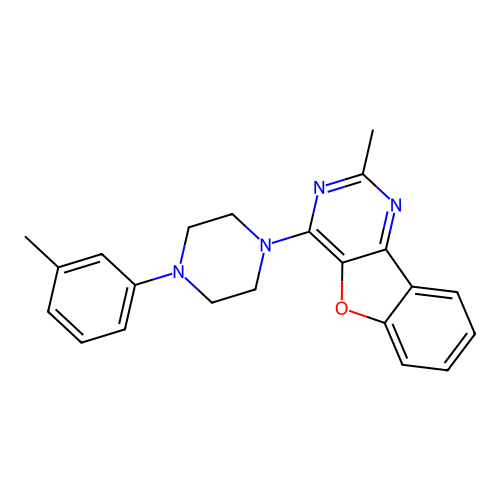 2-Methyl-4-[4-(3-methylphenyl)piperazin-1-yl][1]benzofuro[3,2-d]pyrimidine structure