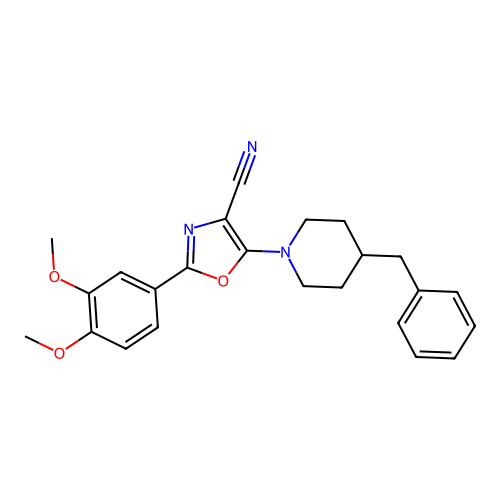 5-(4-Benzylpiperidin-1-yl)-2-(3,4-dimethoxyphenyl)-1,3-oxazole-4-carbonitrile structure