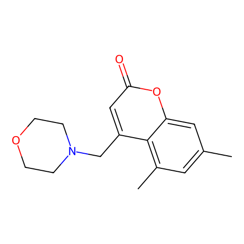5,7-Dimethyl-4-(morpholin-4-ylmethyl)chromen-2-one structure