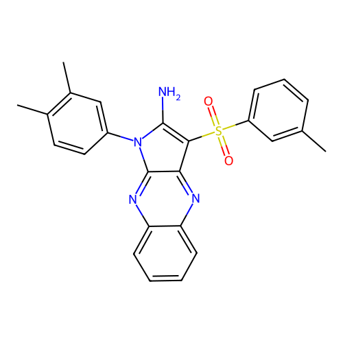 1-(3,4-dimethylphenyl)-3-(3-methylphenyl)sulfonylpyrrolo[3,2-b]quinoxalin-2-amine structure
