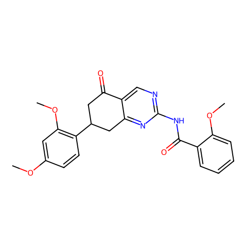 N-[7-(2,4-dimethoxyphenyl)-5-oxo-5,6,7,8-tetrahydroquinazolin-2-yl]-2-methoxybenzamide structure