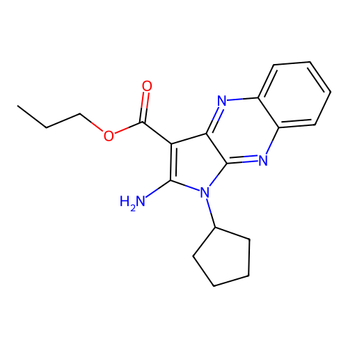 propyl 2-amino-1-cyclopentyl-1H-pyrrolo[2,3-b]quinoxaline-3-carboxylate structure
