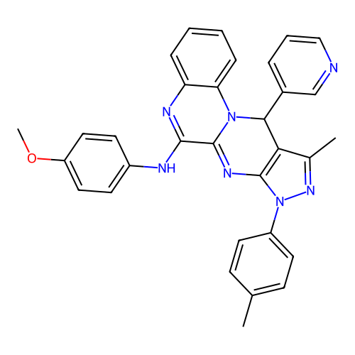 (4-Methoxy-phenyl)-(10-methyl-11-pyridin-3-yl-8-p-tolyl-8,11-dihydro-5,7,8,9,11a-pentaaza-cyclopenta[ b]phenanthren-6-yl)-amine structure