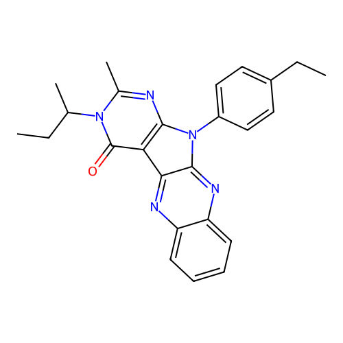 3-(butan-2-yl)-11-(4-ethylphenyl)-2-methyl-3,11-dihydro-4H-pyrimido[5',4':4,5]pyrrolo[2,3-b]quinoxalin-4-one structure