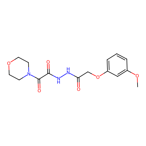 N'-[(3-methoxyphenoxy)acetyl]-2-(morpholin-4-yl)-2-oxoacetohydrazide structure