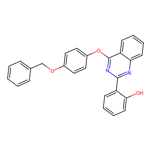 2-{4-[4-(Benzyloxy)phenoxy]quinazolin-1-ium-2-yl}phenolate structure
