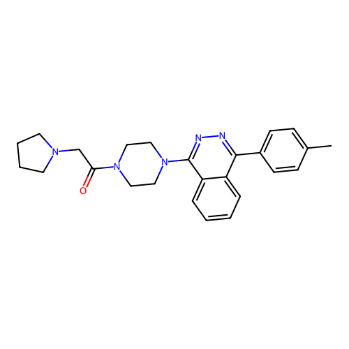 1-[4-[4-(4-methylphenyl)phthalazin-1-yl]piperazin-1-yl]-2-pyrrolidin-1-yl-ethanone structure