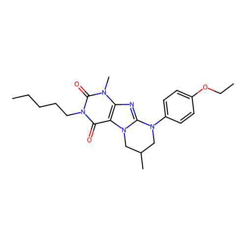 9-(4-ethoxyphenyl)-1,7-dimethyl-3-pentyl-6,7,8,9-tetrahydropyrimido[2,1-f]purine-2,4(1H,3H)-dione structure