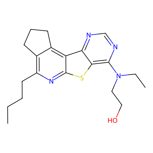 2-((4-butyl-2,3-dihydro-1H-cyclopenta[4',5']pyrido[3',2':4,5]thieno[3,2-d]pyrimidin-7-yl)(ethyl)amino)ethanol structure
