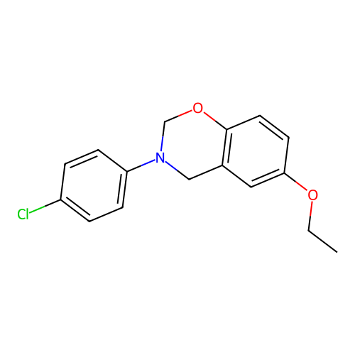 3-(4-chlorophenyl)-6-ethoxy-3,4-dihydro-2H-1,3-benzoxazine structure