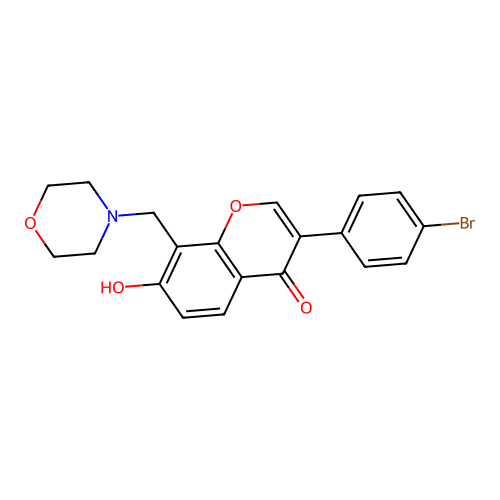 3-(4-Bromophenyl)-7-hydroxy-8-(morpholin-4-ylmethyl)chromen-4-one structure