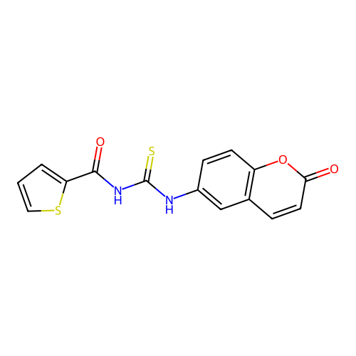 N-[(2-oxo-2H-chromen-6-yl)carbamothioyl]thiophene-2-carboxamide structure