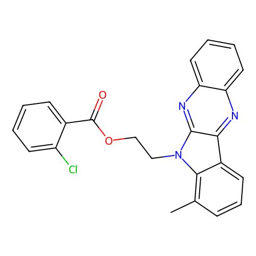 2-(4-Methylindolo[2,3-b]quinoxalin-5-yl)ethyl 2-chlorobenzoate structure