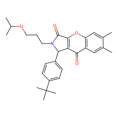 1-(4-(tert-butyl)phenyl)-2-(3-isopropoxypropyl)-6,7-dimethyl-1,2-dihydrochromeno[2,3-c]pyrrole-3,9-dione structure