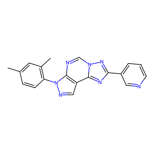 7-(2,4-dimethylphenyl)-2-(pyridin-3-yl)-7H-pyrazolo[4,3-e][1,2,4]triazolo[1,5-c]pyrimidine structure