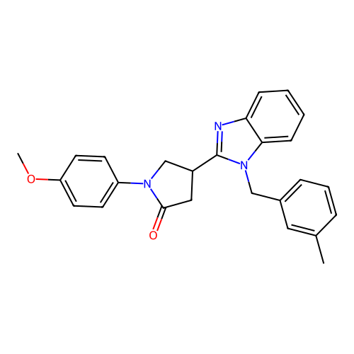 1-(4-methoxyphenyl)-4-(1-(3-methylbenzyl)-1H-benzo[d]imidazol-2-yl)pyrrolidin-2-one structure