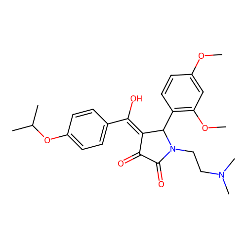 5-(2,4-dimethoxyphenyl)-1-(2-dimethylaminoethyl)-4-[hydroxy-(4-propan-2-yloxyphenyl)methylidene]pyrrolidine-2,3-dione structure