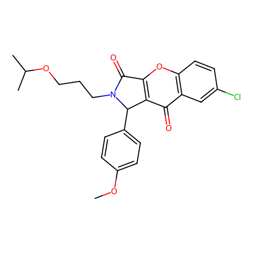 7-chloro-2-(3-isopropoxypropyl)-1-(4-methoxyphenyl)-1,2-dihydrochromeno[2,3-c]pyrrole-3,9-dione structure