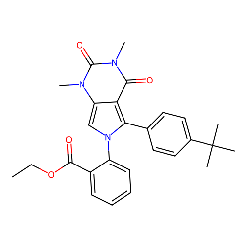 ethyl 2-(5-(4-(tert-butyl)phenyl)-1,3-dimethyl-2,4-dioxo-3,4-dihydro-1H-pyrrolo[3,4-d]pyrimidin-6(2H)-yl)benzoate structure