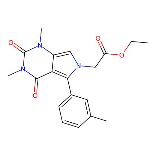 ethyl 2-[1,3-dimethyl-5-(3-methylphenyl)-2,4-dioxopyrrolo[3,4-d]pyrimidin-6-yl]acetate structure